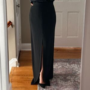 Brandon Maxwell Straight Crepe Skirt